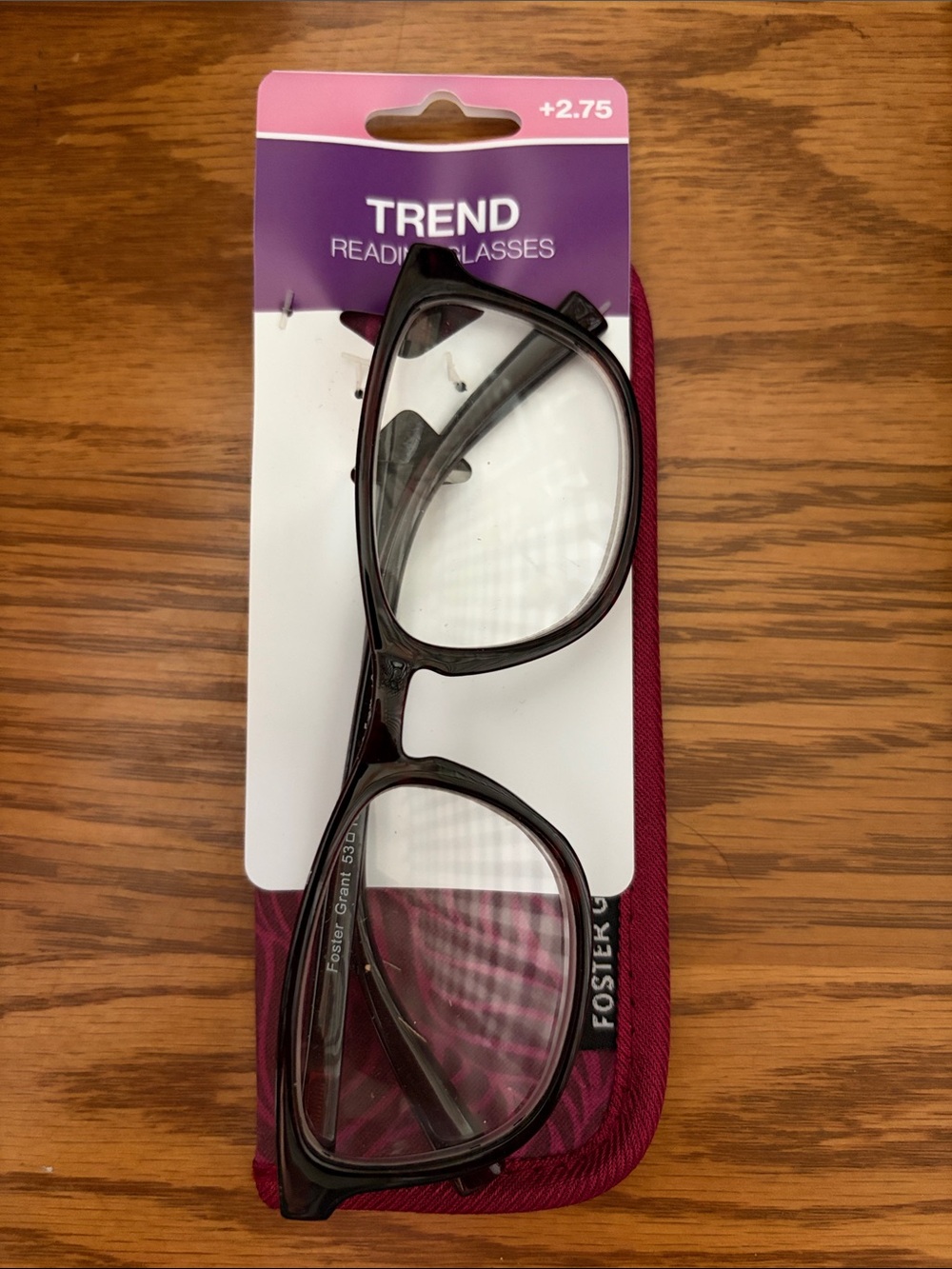 Foster Grant Women’s Reading Glasses +2.75 in Dark Tortoiseshell with Case
